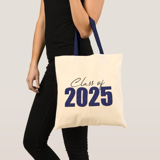 Navy Blue Glitter Klasse van 2025 Tote Bag (Voorkant (product))