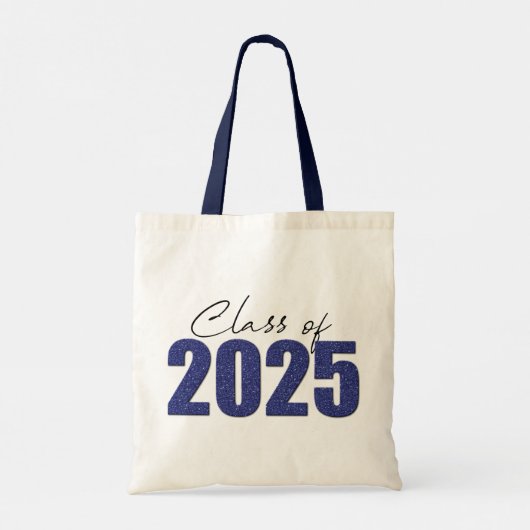 Navy Blue Glitter Klasse van 2025 Tote Bag (Achterkant)