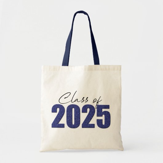 Navy Blue Glitter Klasse van 2025 Tote Bag (Voorkant)