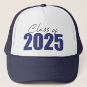 Navy Blue Glitter Klasse van 2025 Trucker Pet (Voorkant)