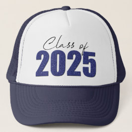 Navy Blue Glitter Klasse van 2025 Trucker Pet