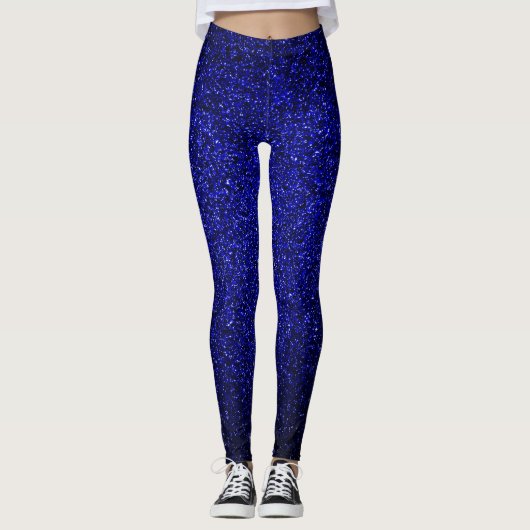 Navy Blue Glitter Leggings (Voorkant)