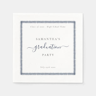 Navy Blue Glitter Lijst Year Name Graduparty Servet