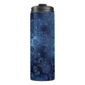 Navy Blue Glitter Mermaid Pattern Thermosbeker (Voorkant)
