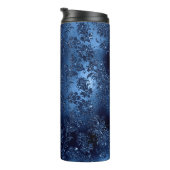 Navy Blue Glitter Mermaid Pattern Thermosbeker (Geroteerd rechts)