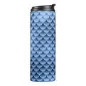 Navy Blue Glitter Mermaid Scale Patroon Thermosbeker (Gedraaid links)
