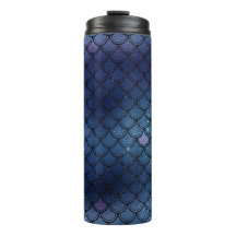 Navy Blue Glitter Mermaid Scale Patroon