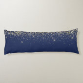 Navy Blue Glitter Monogram Name Girly Lichaamskussen (Achterkant)
