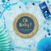 Navy Blue Glitter Oh Baby Bord (Feest)