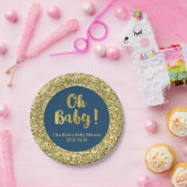 Navy Blue Glitter Oh Baby Bord (Feest)