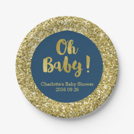 Navy Blue Glitter Oh Baby Bord
