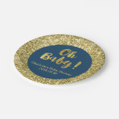 Navy Blue Glitter Oh Baby Bord (Gekanteld)