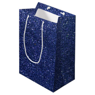 Navy Blue Glitter ombre Sparkles Glam Bat Mitzvah Medium Cadeauzakje