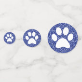 Navy Blue Glitter Paw Print Animal Paw Tracks Confetti (Voorkanten)