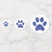 Navy Blue Glitter Paw Print Animal Paw Tracks Confetti (Achterkanten)