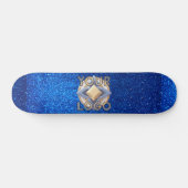Navy Blue Glitter Professional Company Logo Kantoo Persoonlijk Skateboard (Horizontaal)