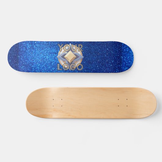 Navy Blue Glitter Professional Company Logo Kantoo Persoonlijk Skateboard (Horizontaal)