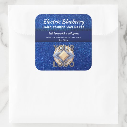 Navy Blue Glitter Professional Logo Product Labels (Tas)