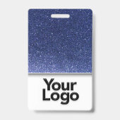 Navy Blue Glitter Professional RN Nurse Fotonaam Badge (Achterkant)