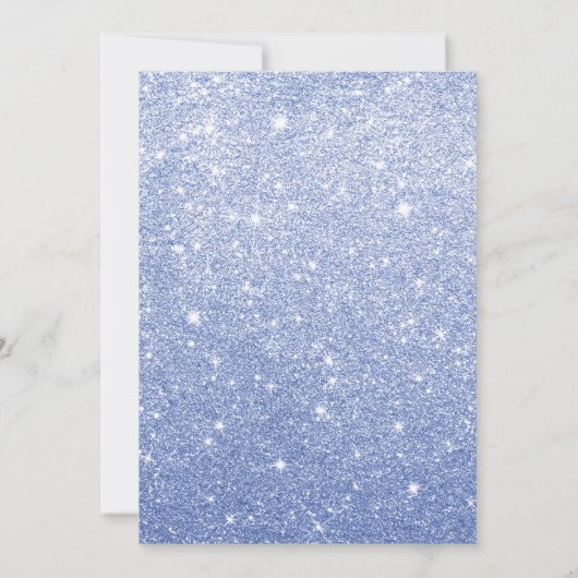 Navy Blue Glitter Script Sweet 16 Birthday Party Kaart (Achterkant)