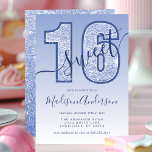 Navy Blue Glitter Script Sweet 16 Birthday Party Kaart<br><div class="desc">Navy Blue Glitter Script Sweet 16 Birthday Party Invitation. Dit trendy ontwerp is geaccentueerd met blauw blauw glitter tegen een blauwe achtergrond. Pas dit aangepaste ontwerp aan met uw eigen details.</div>