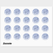 Navy Blue Glitter Script Sweet 16 Birthday Ronde Sticker (Vel)
