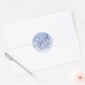 Navy Blue Glitter Script Sweet 16 Verjaardag Ronde Sticker (Envelop)