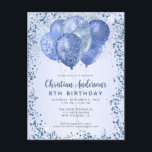 Navy Blue Glitter Sparkle Balloon Kids Verjaardag Briefkaart<br><div class="desc">Modern Glam Navy Blue Glitter Sparkle Balloon Modern Elegant Glam Meisje Jongen Kinderen Verjaardag Uitnodiging</div>