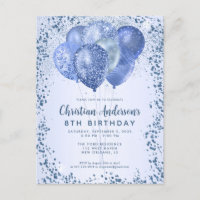 Navy Blue Glitter Sparkle Balloon Kids Verjaardag