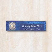 Navy Blue Glitter Sparkling Event Professioneel Deurbordje (Voorkant)