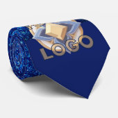 Navy Blue Glitter Sparkly Event Professionele Logo Stropdas (Opgerold)