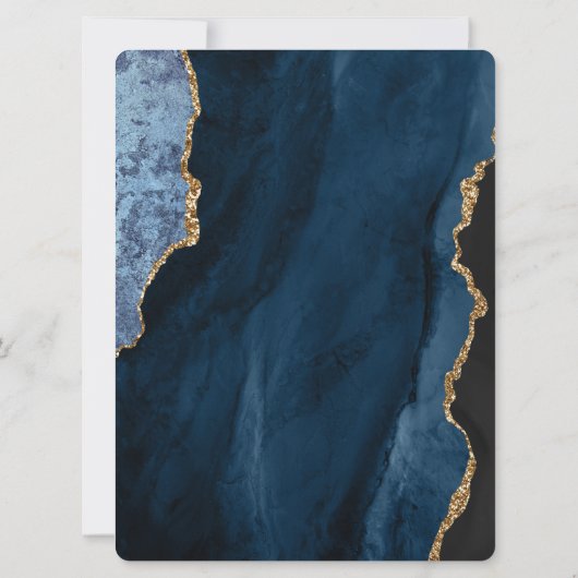 Navy Blue Glitter String Lights Quinceañera Kaart (Achterkant)