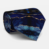 Navy Blue Glitter Stropdas (Opgerold)