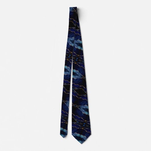 Navy Blue Glitter Stropdas (Achterkant)