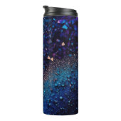 Navy Blue Glitter Thermische Tumbler 12oz Thermosbeker (Geroteerd rechts)