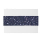 Navy blue glitter uitnodigingen wikkel (Achterkant Voorbeeld)