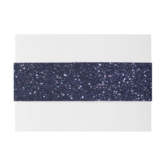 Navy blue glitter uitnodigingen wikkel (Achterkant Voorbeeld)