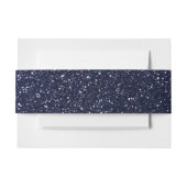 Navy blue glitter uitnodigingen wikkel (Voorkant Voorbeeld)
