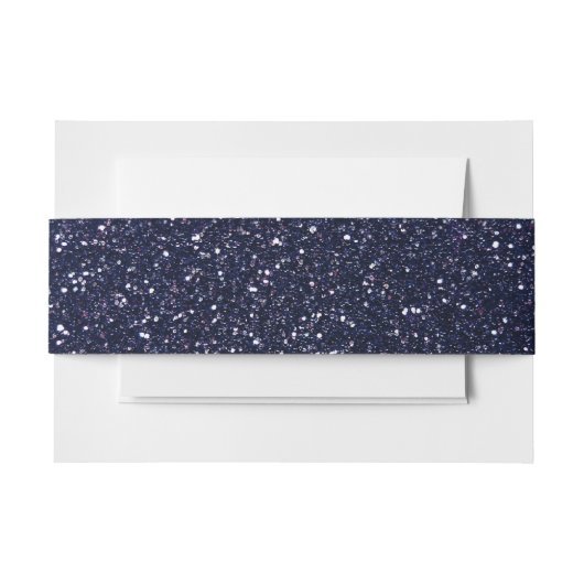 Navy blue glitter uitnodigingen wikkel (Voorkant Voorbeeld)