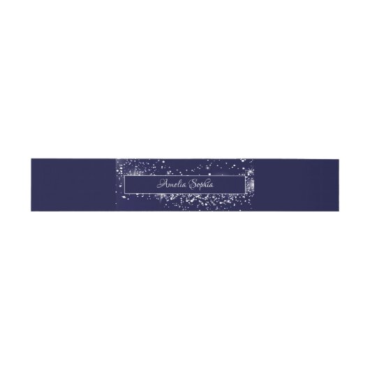 Navy Blue Glitter Uitnodigingen Wikkel (Vlak)