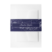 Navy Blue Glitter Uitnodigingen Wikkel (Voorkant Voorbeeld)