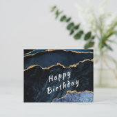 Navy Blue Glitter Verjaardag Kaart (Staand voorkant)