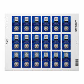Navy Blue Glitter Verticale QR-code Logo Event Pro Etiket (Full Sheet)