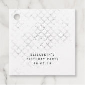 Navy Blue Glitter Zeemeermin Schalen Bedankjes Labels (Voorkant)