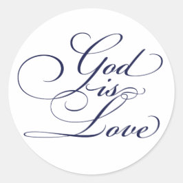 Navy Blue God is Love Christelijk Wedding Stickers