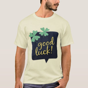 Navy Blue Goede Geluksbel Miniballon en Vierbladig T-shirt