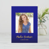Navy Blue Gold 2 Aankondiging van de grootfotograf (Staand voorkant)