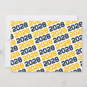 Navy Blue & Gold 3 Foto Afstuderen Uitnodiging (Achterkant)