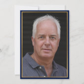 Navy Blue Gold 50e verjaardag foto verrassingsfees Kaart (Achterkant)