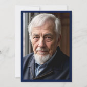 Navy Blue Gold 90e verjaardag foto verrassingsfees Kaart (Achterkant)